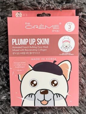 the CRÈME shop Plump Up, Skin! French Bulldog Face Mask - Pack of 3
